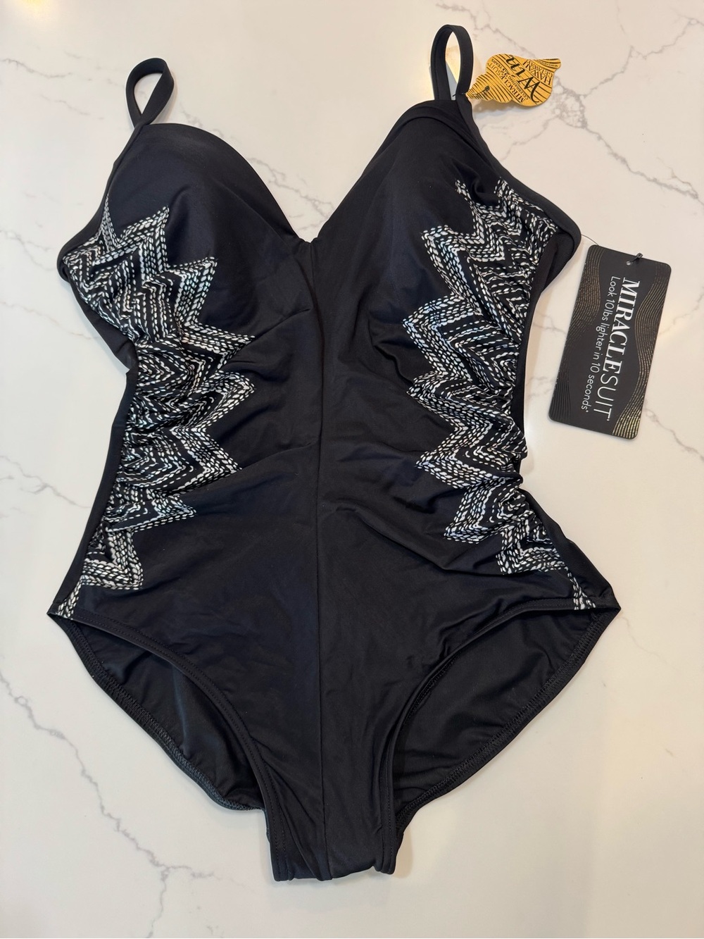 Miraclesuit Temptation Black One-Piece Swimsuit size 14